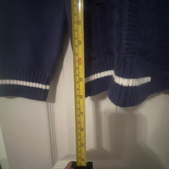 Maison J Blue Cable Knit Zip Up Sweater - Picture 7 of 7